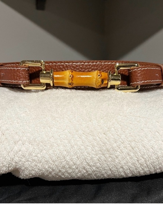 J. McLaughlin Navy Finley Bamboo Trim Leather Belt.
 Sz L main image 11